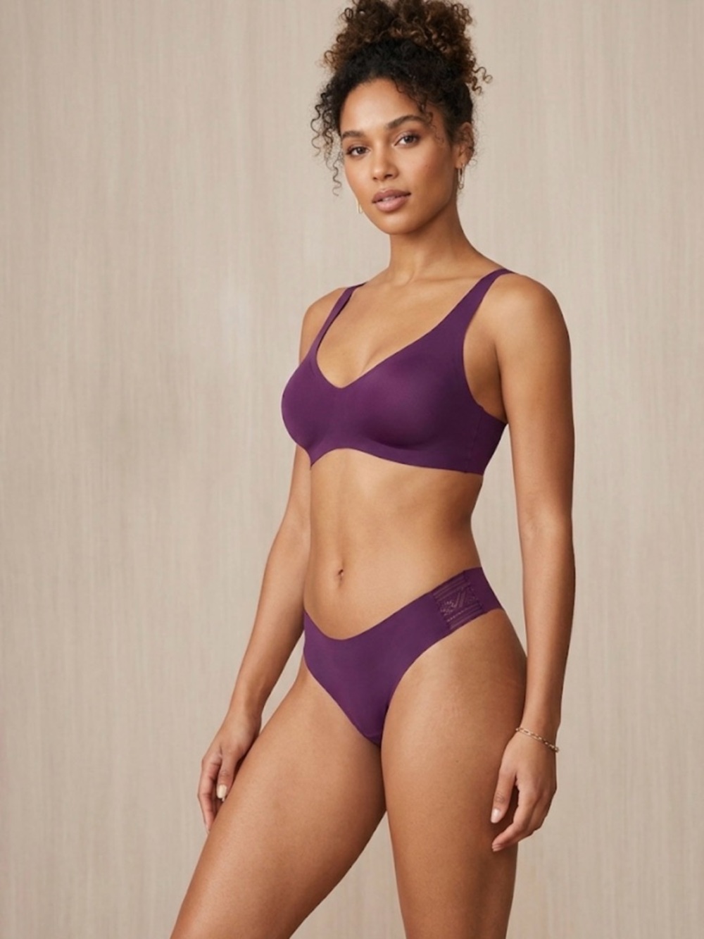 Victoria’s Secret No-Show Plaid Mesh Thong Panty.